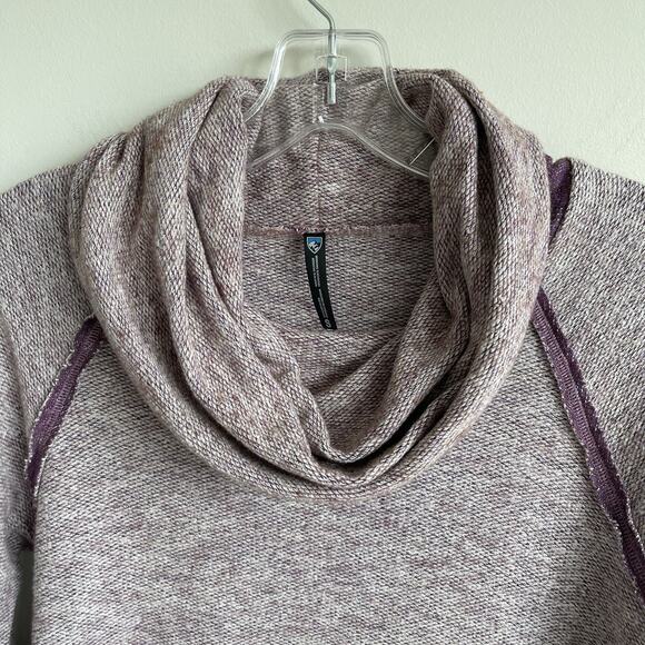 Khul Women's Cowl Neck Pullover Wool Blend Sweater Sz Small Purple Comfy Warm - Picture 2 of 12